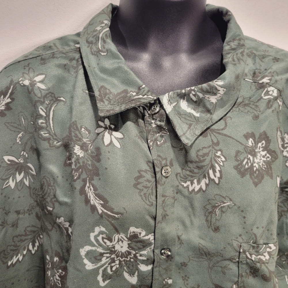 Woman within size 5x green floral boho shacket textured - Picture 2 of 7